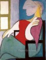 Mujer sentada cerca de una ventana Femme Assise Pres d une Fenetre 1932 Cubista